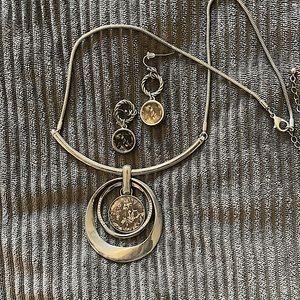 Silver costume jewelry set
